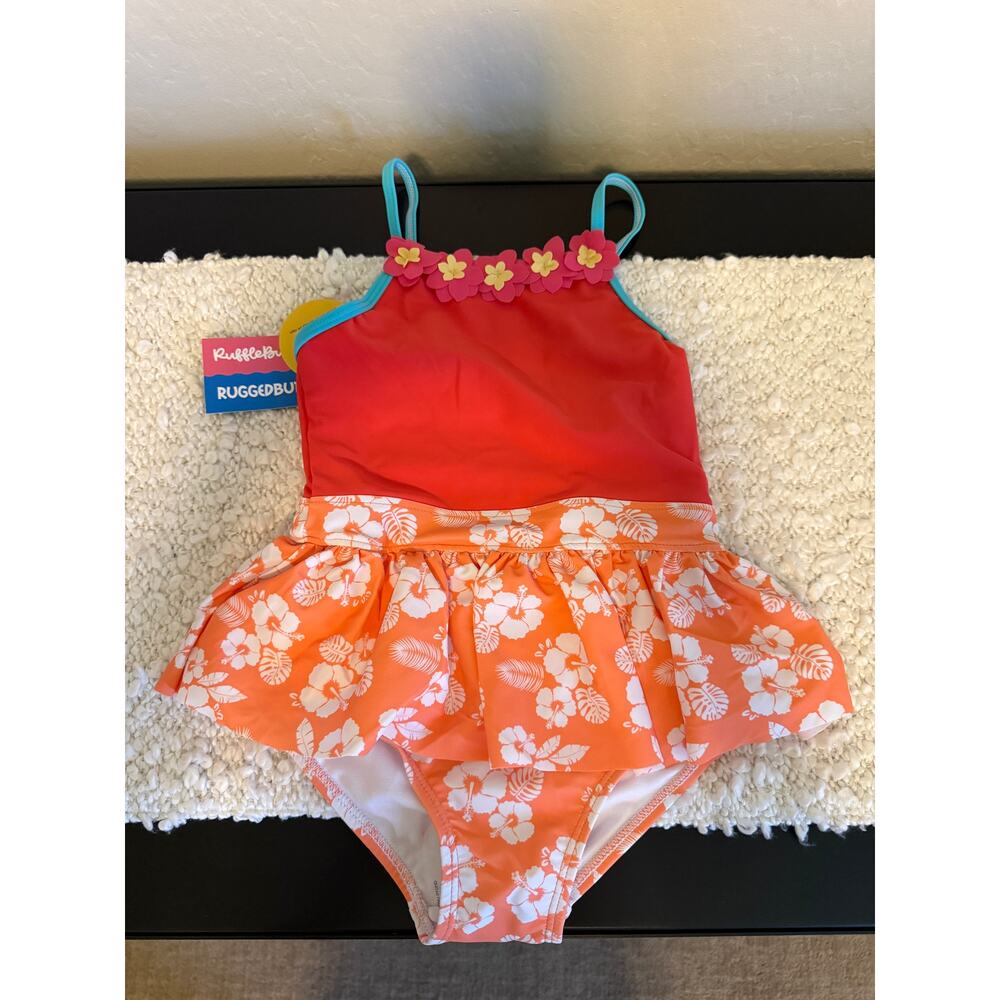 NWT RuffleButts Island Flower Princess Toddler Swim Suit - Size 5
